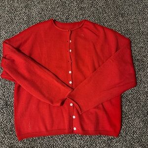 Crewneck Button Cardigan